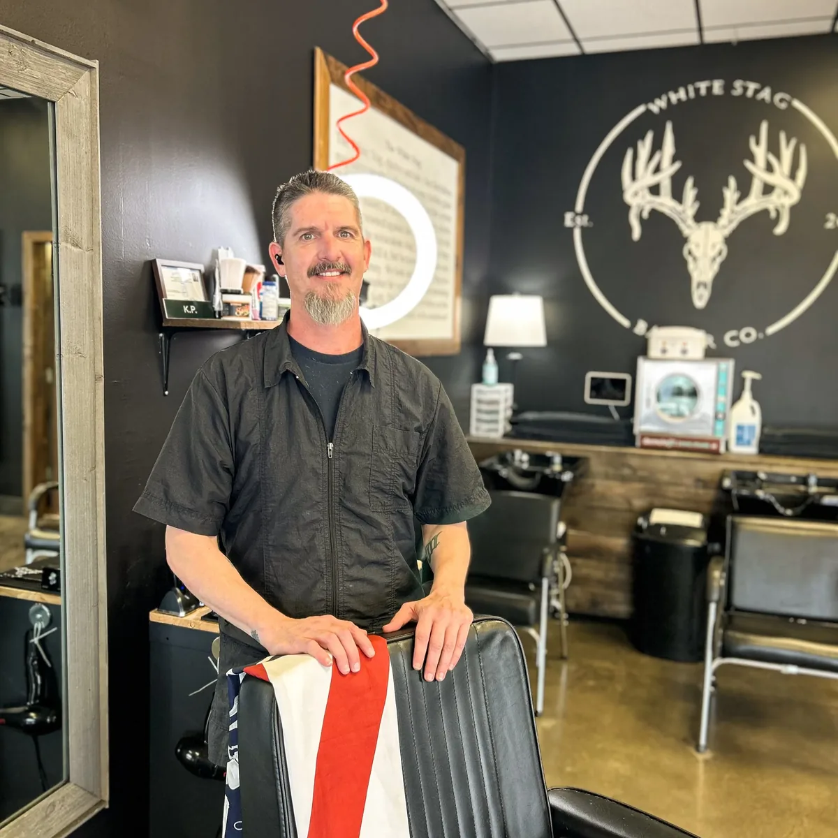 KP, barber at White Stag Barber Co.