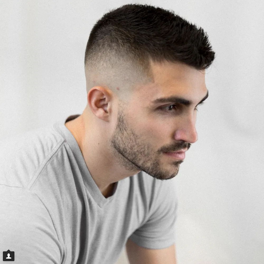 Zero bald fade, sides taken down to skin